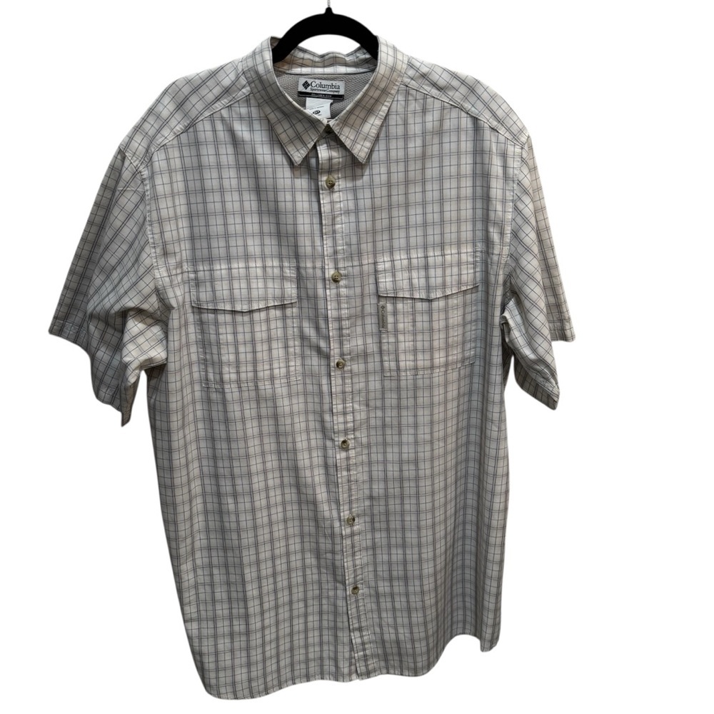 Columbia Silver Ridge Short Sleeve Vented Shirt Fishing Blue Plaid Mens 2XL